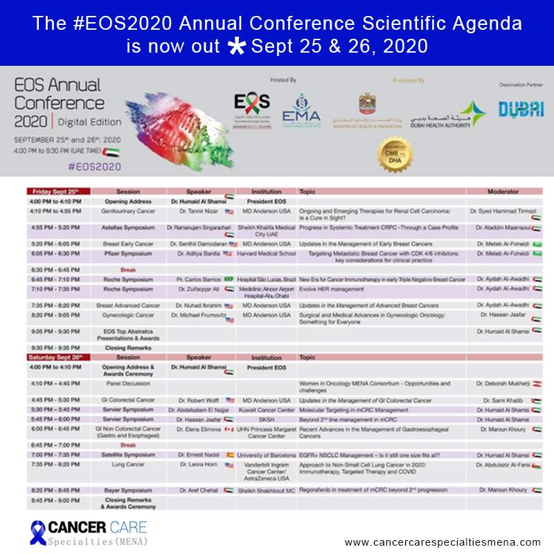 The EOS2020 Annual Conference Scientific Agenda is now out 🌟 Sept 25
